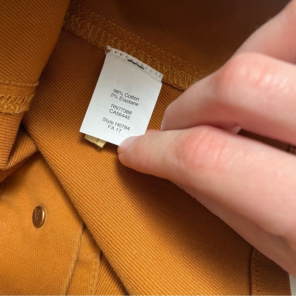 MADEWELL rust colored denim button front mini skirt - Picture 4 of 5